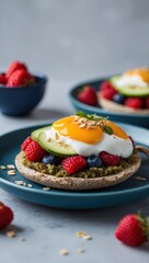 artistically plated food, perfect for lifestyle or wellness media. It promotes dietary well-being