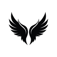 Black angel wings silhouette vector illustration