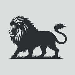 King lion silhouette illustration isolated on white background