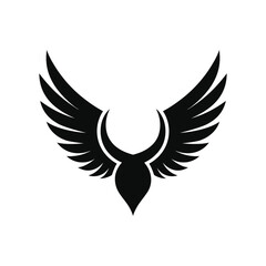 Black angel wings silhouette vector illustration