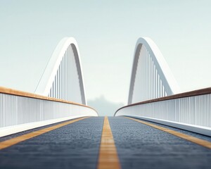 Obraz premium A bridge under dynamic load with stress waves shown, mechanics of solids, dynamic loading concept