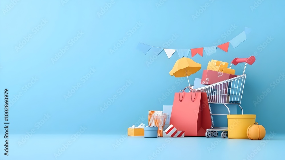 Poster visually captivating animated sale banner designed for a website header featuring constantly changin