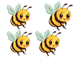 set of cartoon insects bee