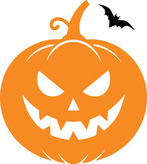 halloween pumpkins on white background