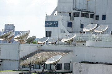 Television signal satellite dish in Guangzhou China
