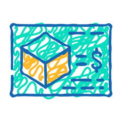 calculating cost of production doodle icon sketch vector. calculating cost of production sign. isolated symbol illustration