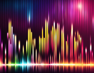 glowing audio song equalizer for disco party vector background 