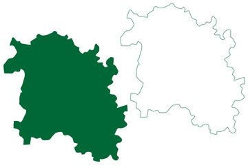 Sirsa district (Haryana State, Republic of India) map vector illustration, scribble sketch Sirsa map