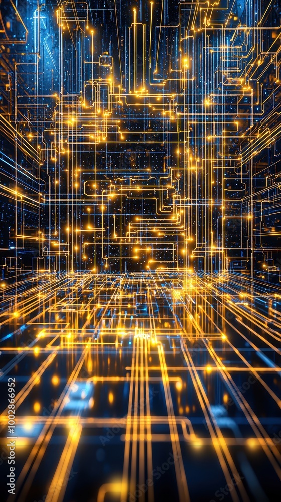 Poster abstract digital circuit background, white isolate