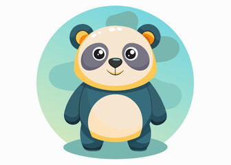 Cartoon Panda a on a purple background