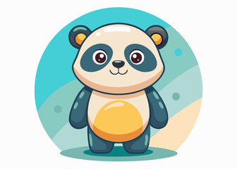 Cartoon Panda a on a purple background