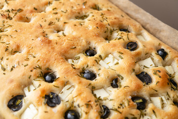 Delicious Homemade Focaccia Bread with Olives and Herbs: Perfect for Appetizers, Dinners, or Personal Chefs