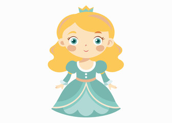 Little Princess in a pink dress isolated on a white background