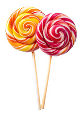 Colorful lollipop isolated on transparent background