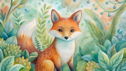 Fototapeta premium seamless fox pattern