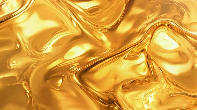 Cosmetics golden serum liquid abstract background. Cosmetic moisturizer essence gel. Collagen fluid Moisturizing essence or oil for personal health care, beauty skin concept. Nutritious oil pattern