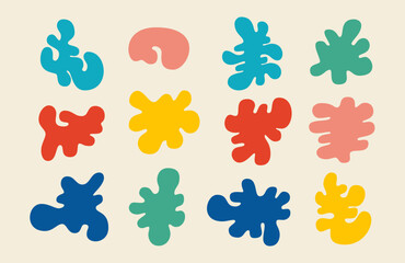 Set de vectores de formas orgánicas y garabatos dibujados a mano © FelipeVillarce