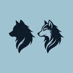 Fototapeta premium Wolf head silhouette vector illustration