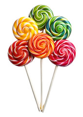Colorful lollipop isolated on transparent background