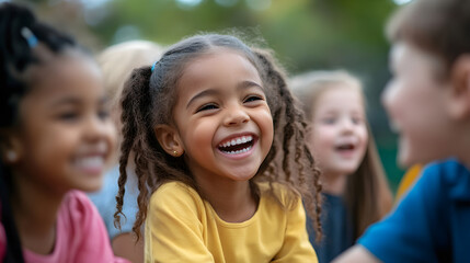 Happy children playing together, showcasing joy and friendship