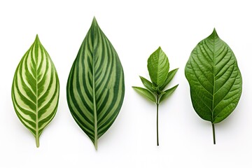 Obraz premium Fresh mint leaves isolated on white background. top view