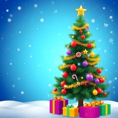 Obraz premium Christmas Tree With Gift Boxes