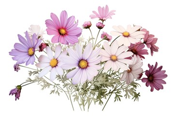The Beautiful bouquet pink flowers on white background isolated