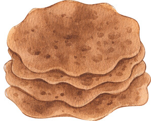 fermented beans, hand-drawn watercolor.painting illustration