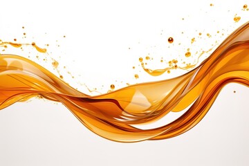 A splash of orange, yellow clear liquid. 3d illustration, 3d rendering.
