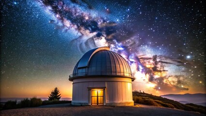 Obraz premium A stunning image of an astronomical observatory under a beautiful starry night sky