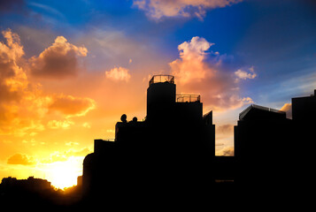 Obraz premium city at sunset