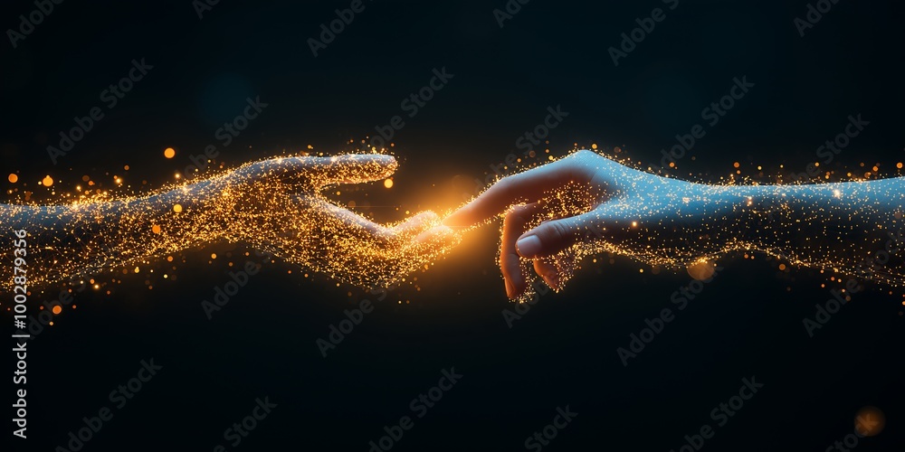 Poster Abstract digital network with glowing blue lines, representing futuristic technology, communication, and the complex flow of data and information in cyberspace, Generative AI
