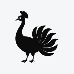 Peacock silhouette vector 