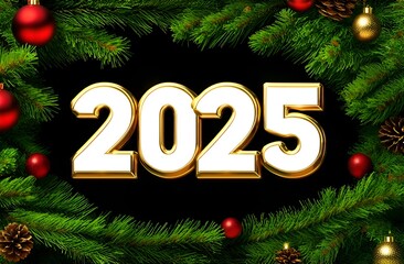 2025 with numbers in New Year's style
