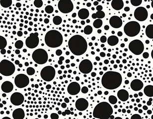 Fototapeta premium Seamless black and white irregular polka dot background