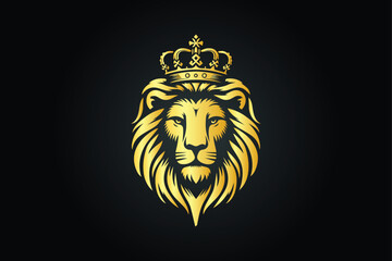 Luxury King Lion logo template.
