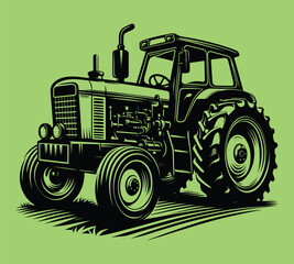 Tractor silhouette vector illustrations