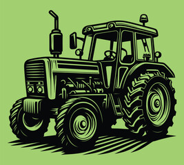 Tractor silhouette vector illustrations