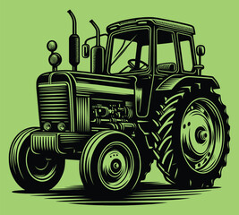 Tractor silhouette vector illustrations
