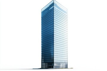 single business skyscraper isolated on white background. Business center, Generative AI