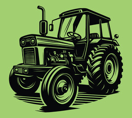 Tractor silhouette vector illustrations