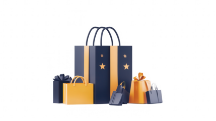 Referral program graphics for Black Friday and Holiday shopping promotions, PNG file, isolated on white, transparent background.