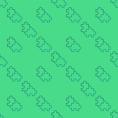 Pair of Jigsaw Puzzle Pieces vector linear seamless pattern