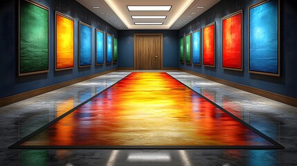 Fototapeta premium Colorful Gallery with Futuristic Vibe