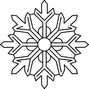 recommend clip art: Snowflakes line art silhouette icon, vector illustration on black and white.