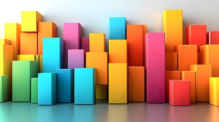 Obraz premium Vibrant Futuristic Display of Clean Technology Blocks