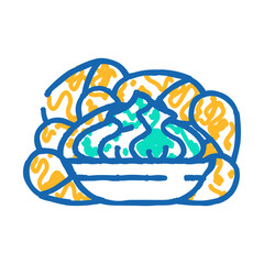 crisps wasabi doodle icon sketch vector. crisps wasabi sign. isolated symbol illustration