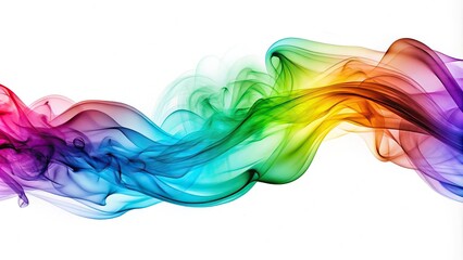 Abstract and colorful smoke wave background with a sinewave pattern, captured from a low angle view
