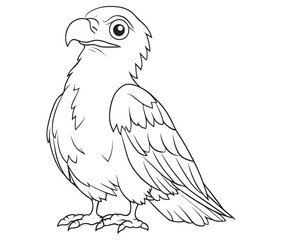 Illustration of an eagle, Hawk vector, Outline eagle vector