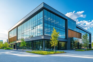 Fototapeta premium Large modern office building, Generative AI